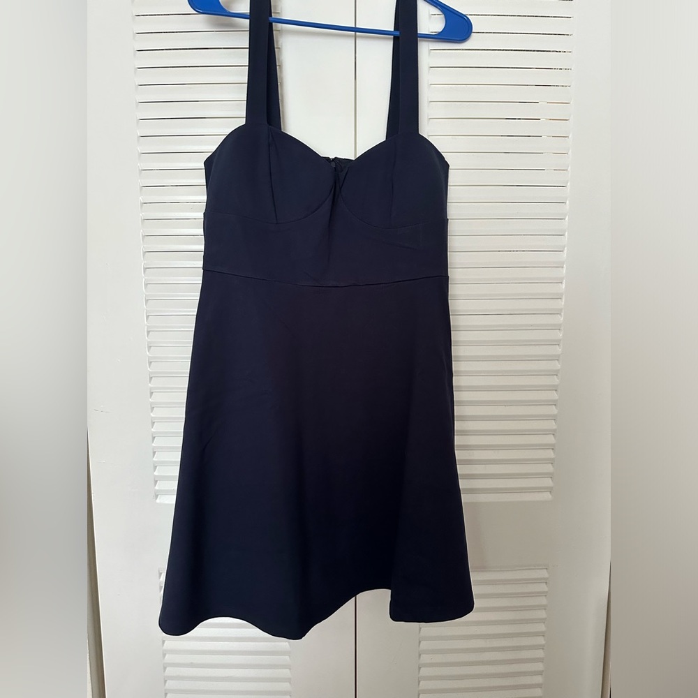 Navy Blue Bustier Skater Dress